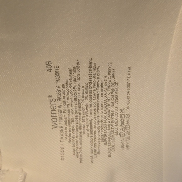 Warner's Women's Intimates Set - Black, White, and Tan Bras 40B Set of 3 - Picture 2 of 4